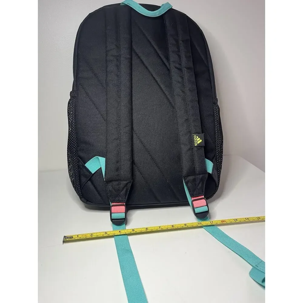 NEW NWOT ADIDAS Ready Backpack Black Multicolor Back To School Pink Blue